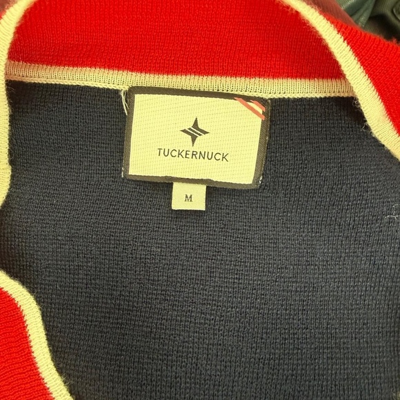 Tuckernuck Lauren Cardigan Midnight Navy with red and gold buttons (sz M) - Picture 6 of 6